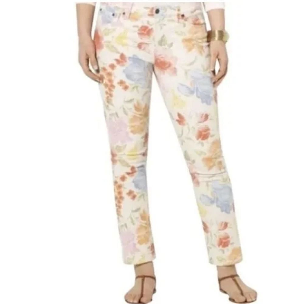 LAUREN RALPH LAUREN (LRL) Floral Modern Straight Ankle Denim Jeans - Size 10